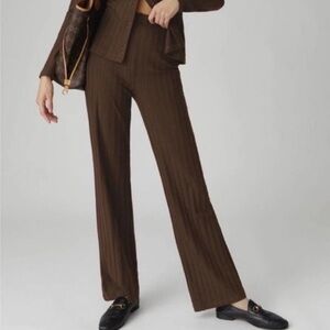 Reformation Brown Ribbed Pull On Pants